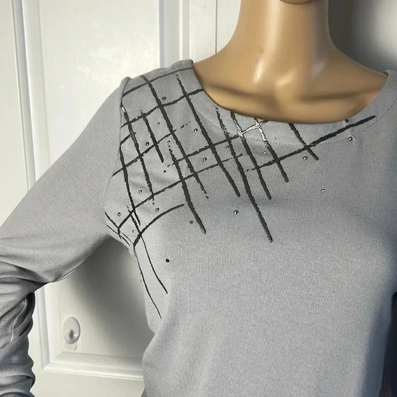 Vintage NWT sweater,tunic WOMEN XS and S, abstract,beads,metallic,career,office - Picture 5 of 13